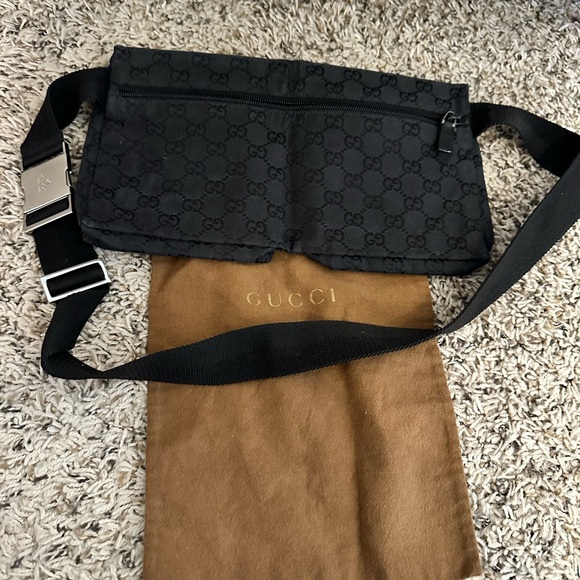 Gucci Handbags - Gucci Black Belt bag with dust bag